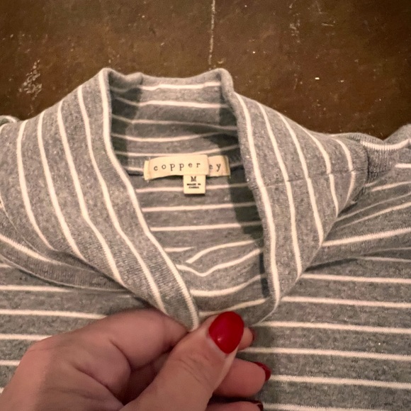 NWT Gray Striped Dress - Picture 3 of 4